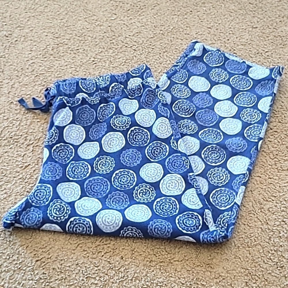 1X Drawstring Waist Fleece Geometric Circles Pajama Pants